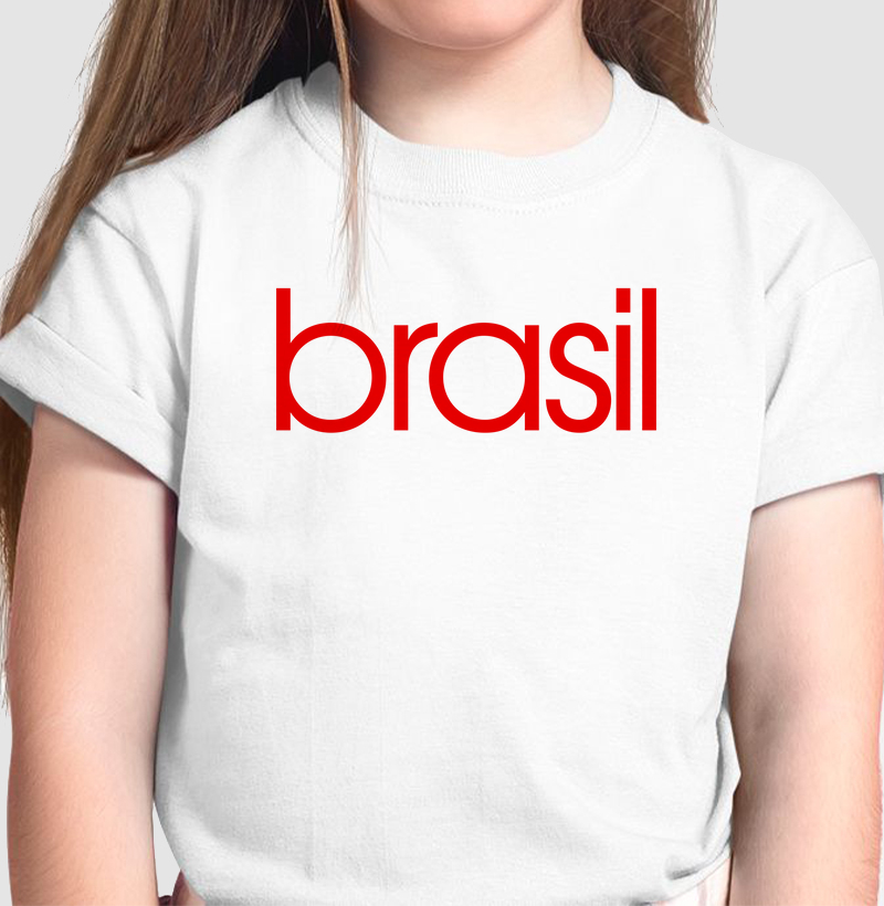 Camiseta Infantil Brasil Estampa Vermelha