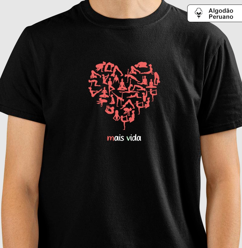 YOGA coração Mais vida vermelho - malha peruana 