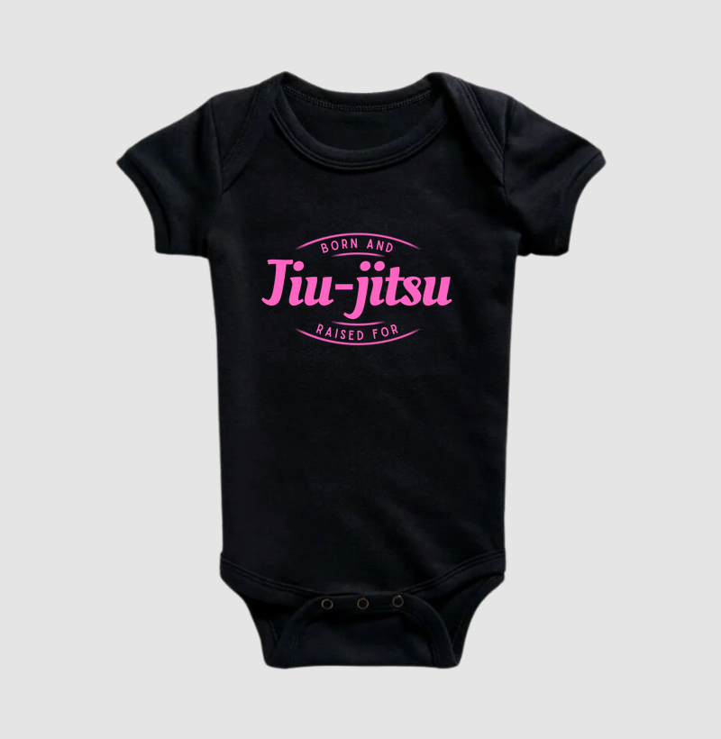 Body infantil - Born and raised for Jiu-jitsu rosa