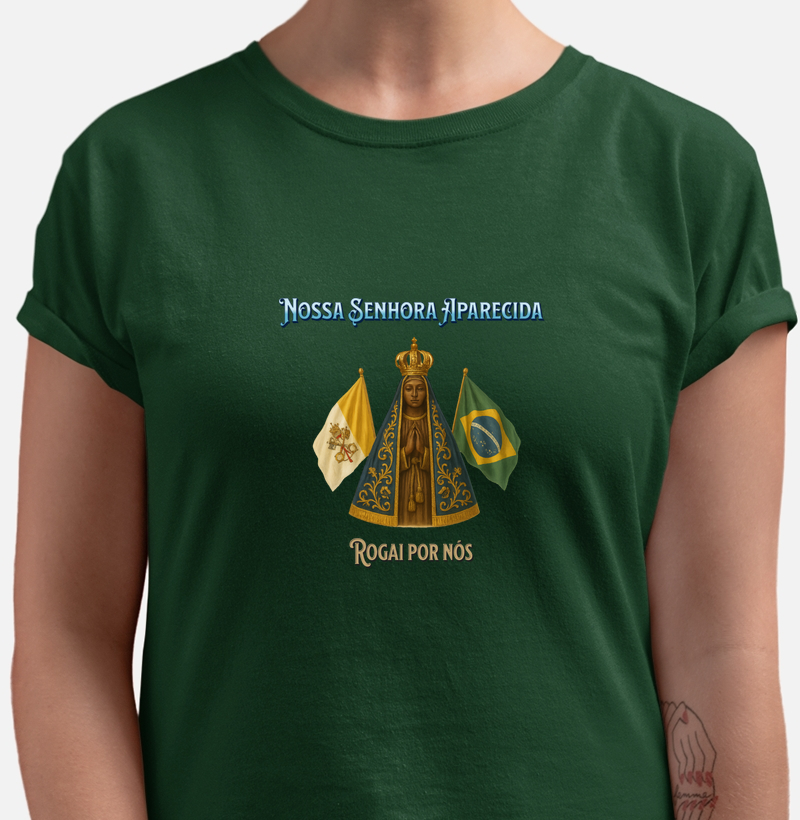 Camiseta Nossa Senhora Aparecida Rogai por Nós