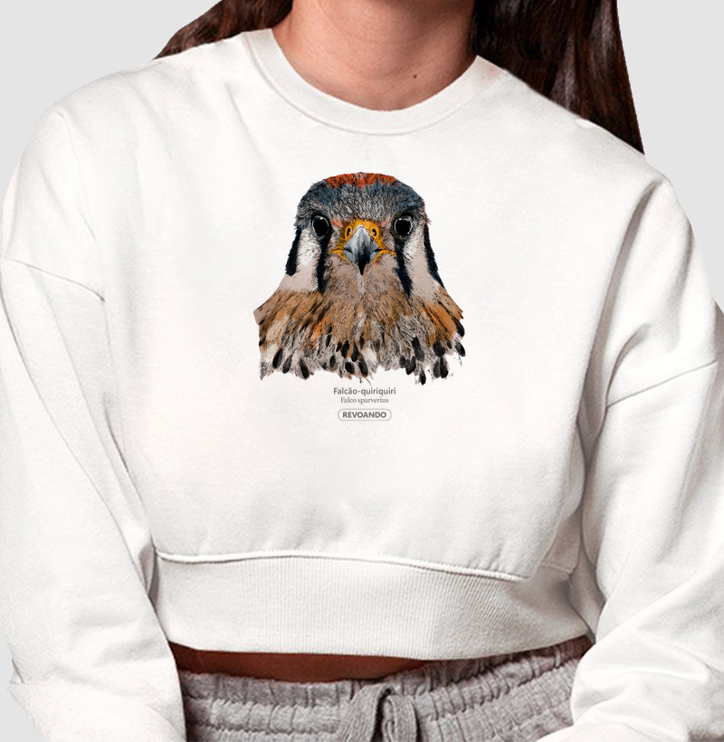 Rapinas Inky - Falcão-quiriquiri - Moletom Cropped