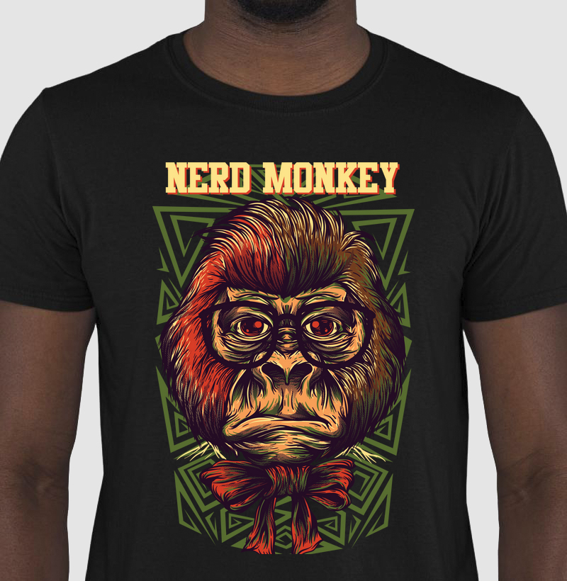 Camiseta NERD MONKEY, gorila 