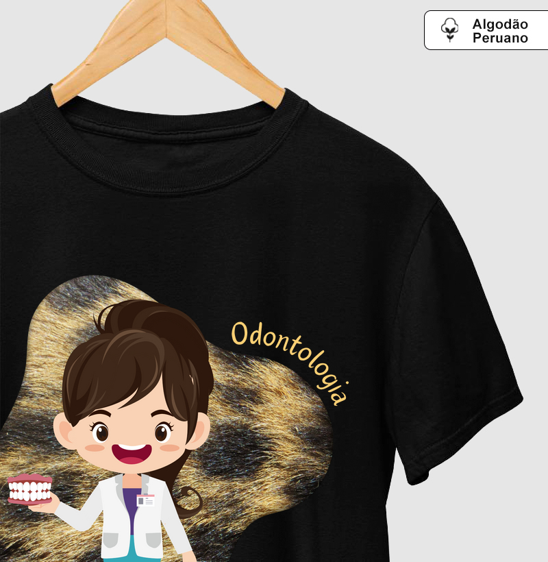 Tee "Boneca Odontologia Animal Print" Código LUX02003