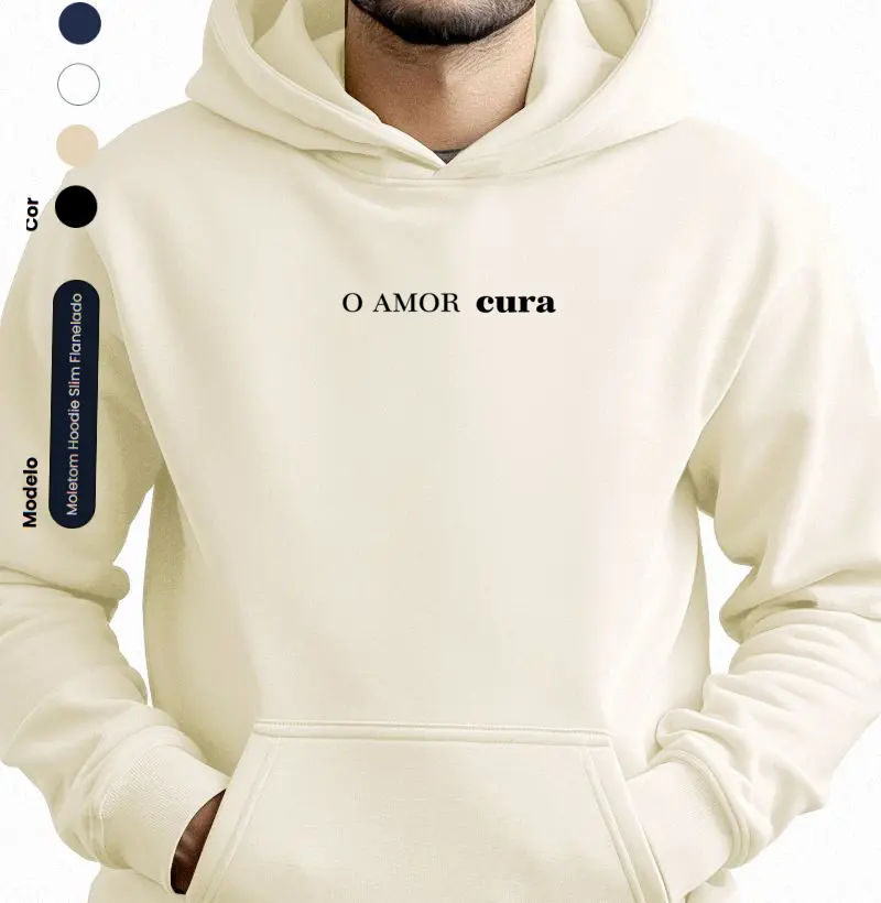O AMOR cura estampa branca e preta