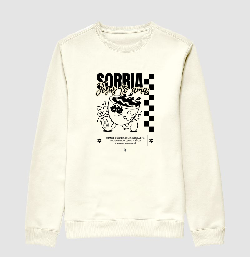 Sorria Jesus te ama. Comece o dia com alegria e fé