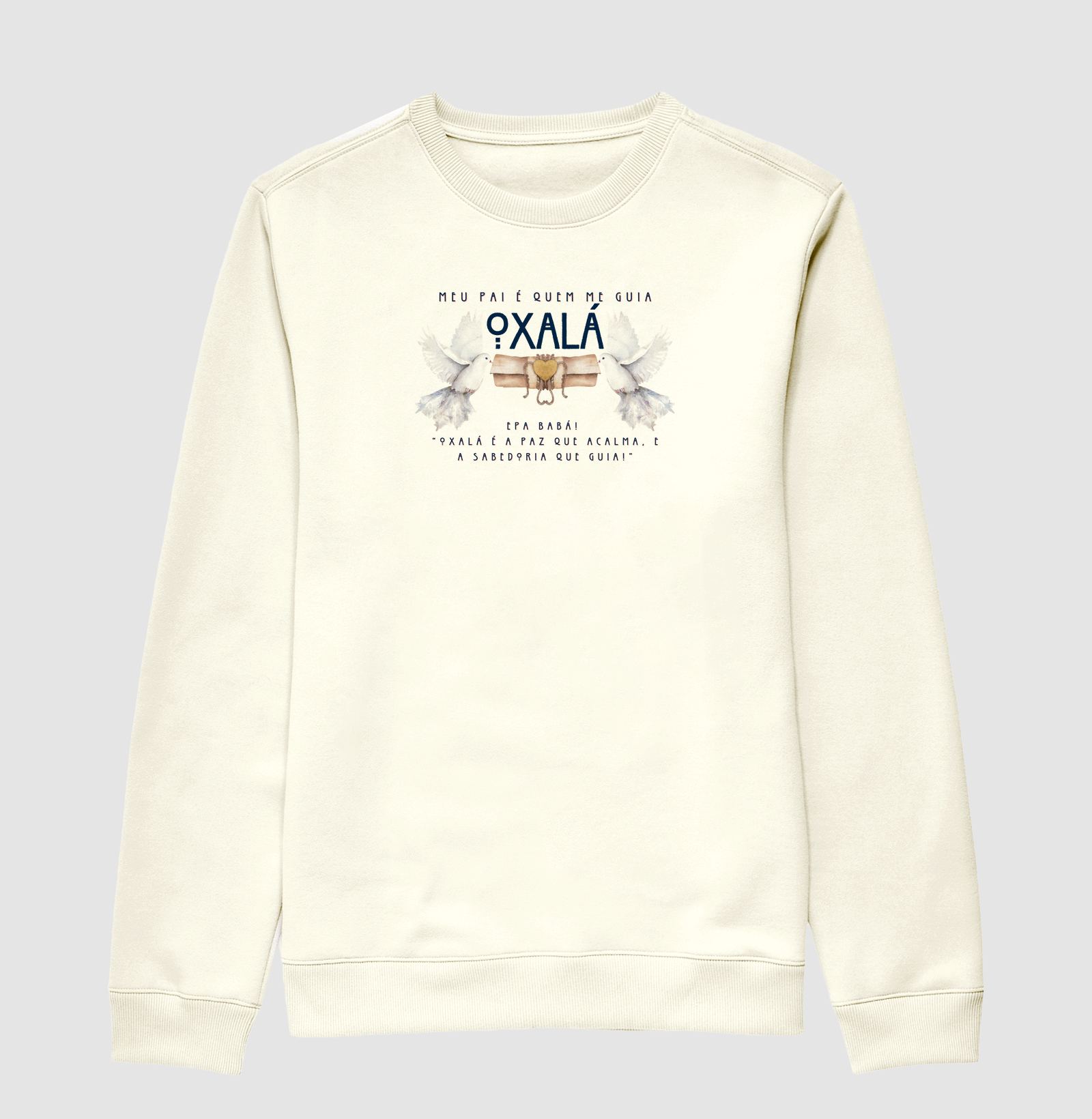 Estampa Oxalá 2 Pombas Off White Masc.