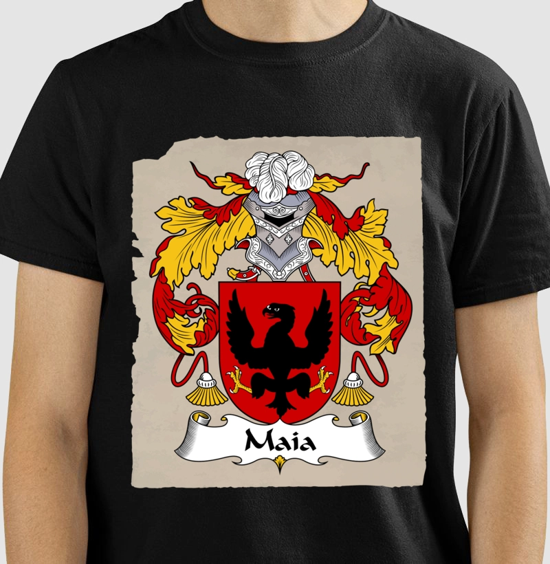 Camiseta Brasão Família Maia Símbolo Heráldico 