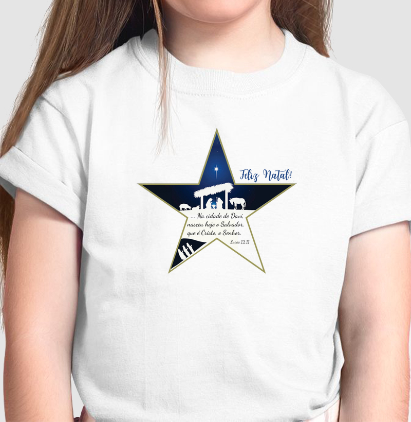 CAMISETA INFANTIL NATAL ESTRELA DE NATAL