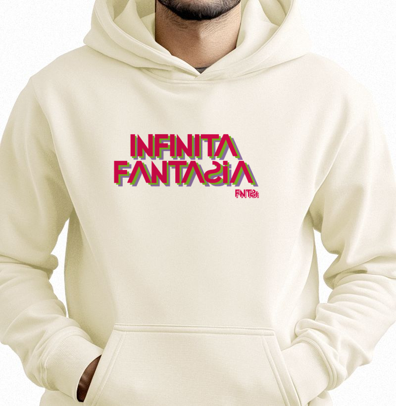 MOLETOM HOODIE SLIM "INFINITA FANTASIA" / LETTERING GRANDE 