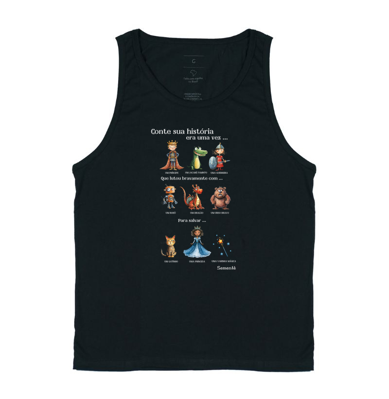 Camiseta Regata | Conte sua história