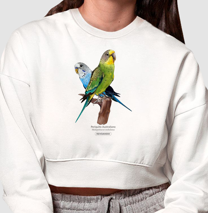 Love Friends - Periquitos Australianos - Moletom Cropped
