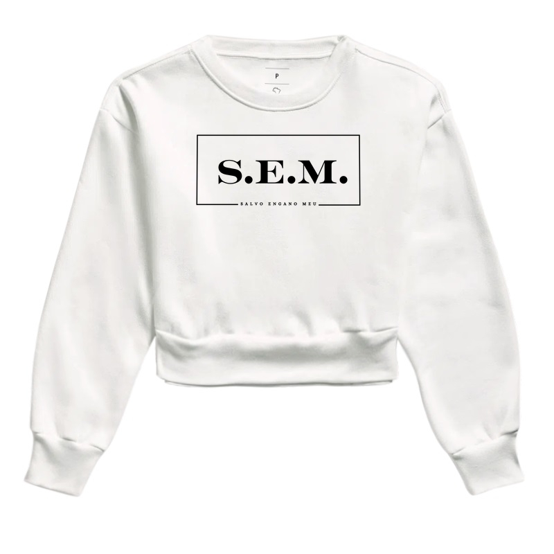 S.E.M. - Cropped moletom branco
