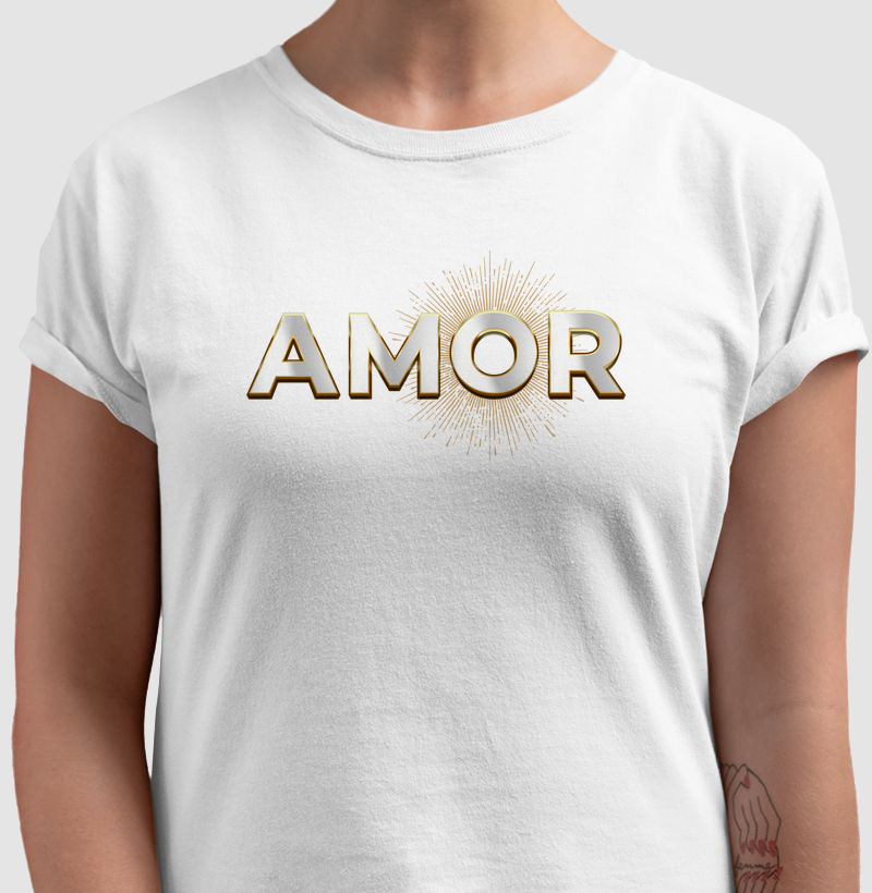 Camiseta AMOR - SOL Dourado Radiante