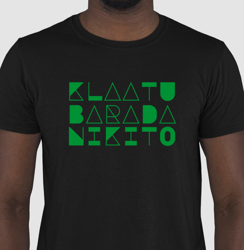Camiseta Klaatu Barada Nikto – Clássico da Ficção Científica