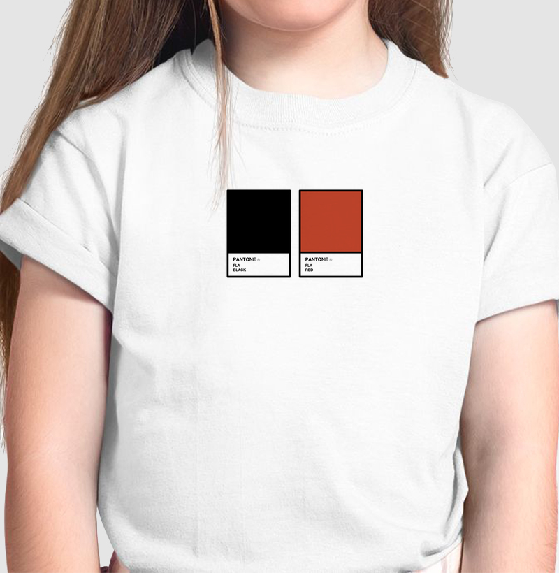 Camiseta Infantil Pantone Vermelho e Branco