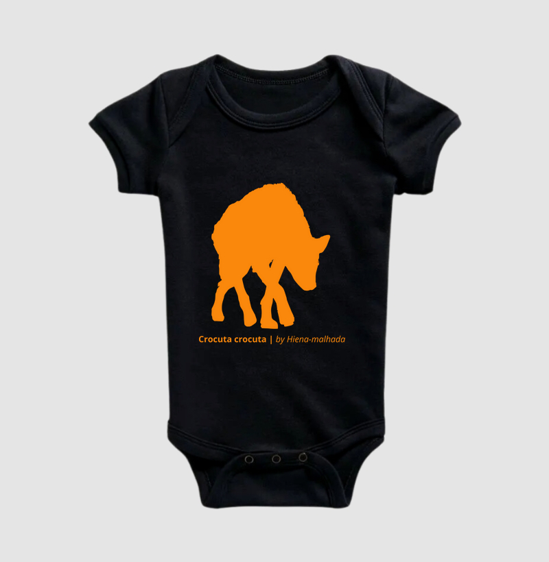 Body Infantil Animalis Hiena Solitária 100% Algodão