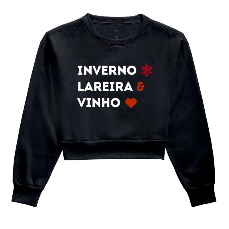 Moletom Cropped Inverno e Vinho