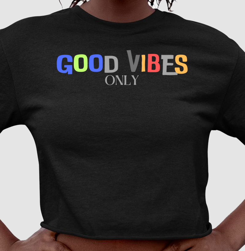 Camiseta Cropped GOOD VIBES