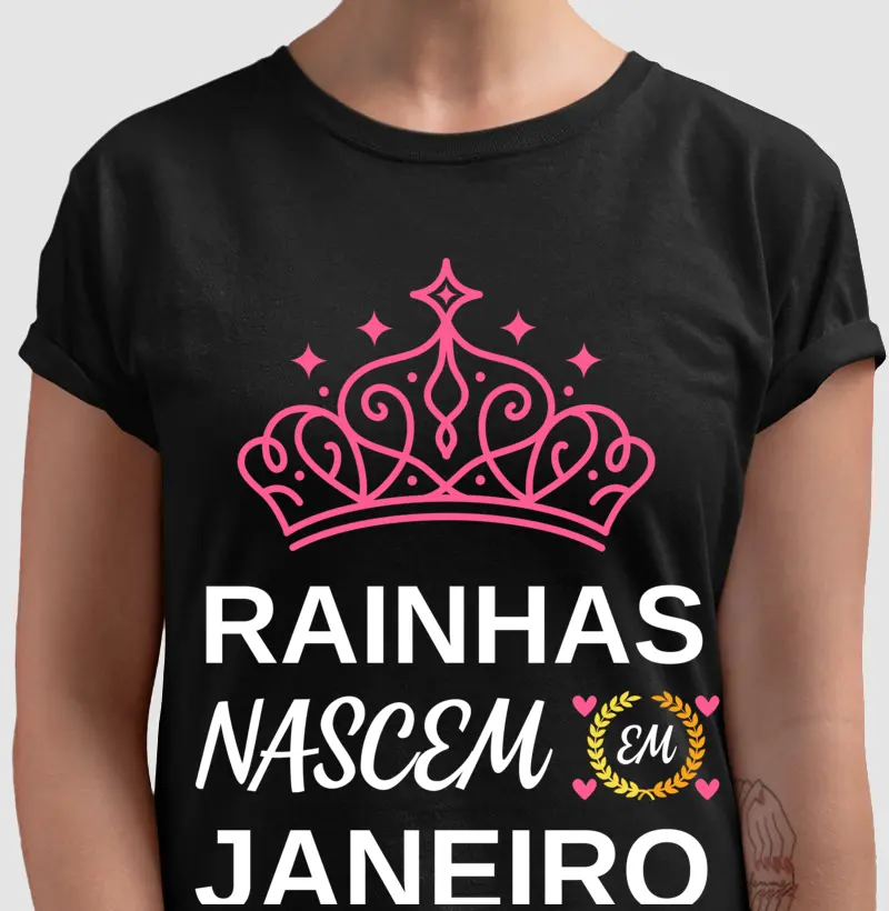 Camiseta feminina rainhas nascem em 