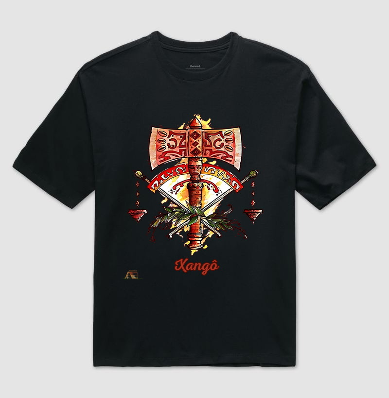 Camiseta Aruanda ê Armas de Xangô Justiça e Realeza em 100% Algodão