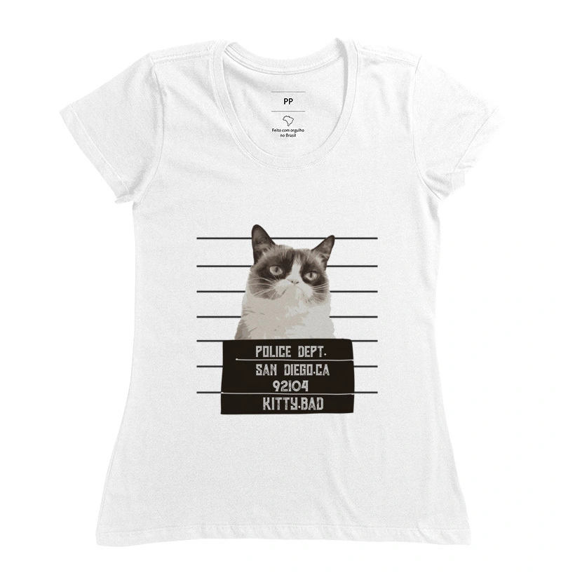Camiseta Gato Police San Diego Feminina