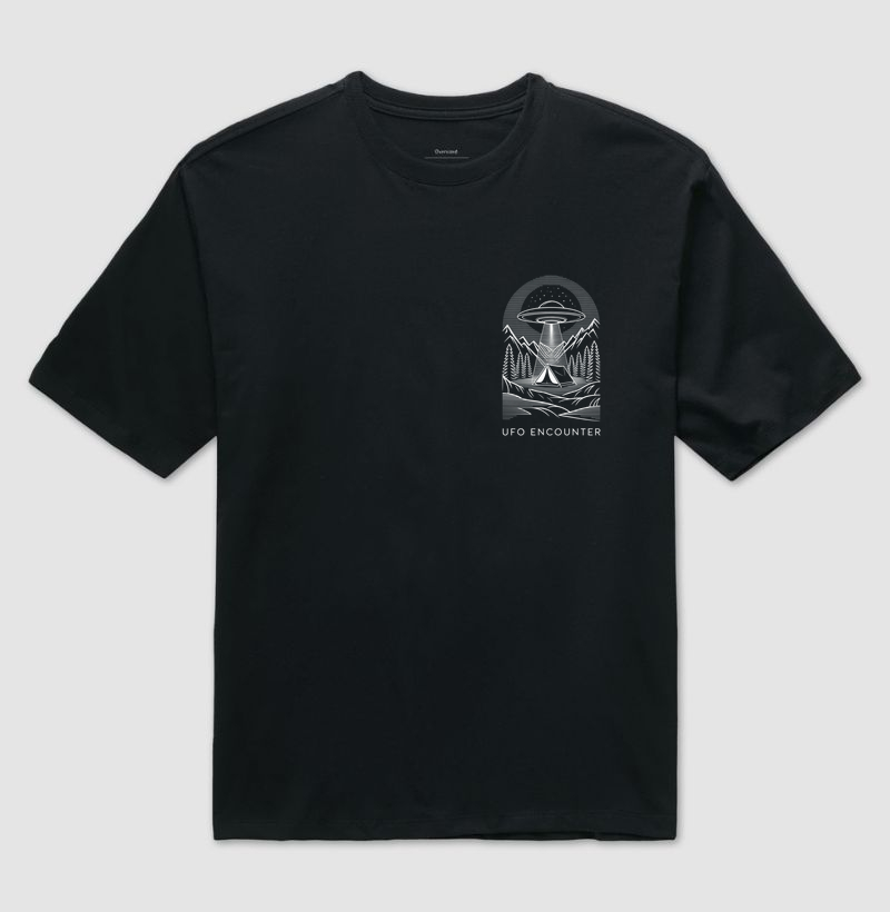 Camiseta UFO Encounter - Design Minimalista