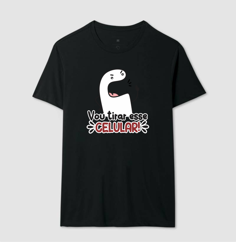 Camiseta, vou tirar esse Celular!
