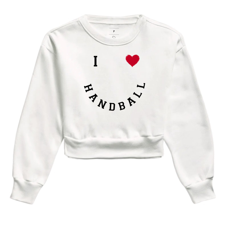 Cropped Moletom de Handebol - I love Handball 