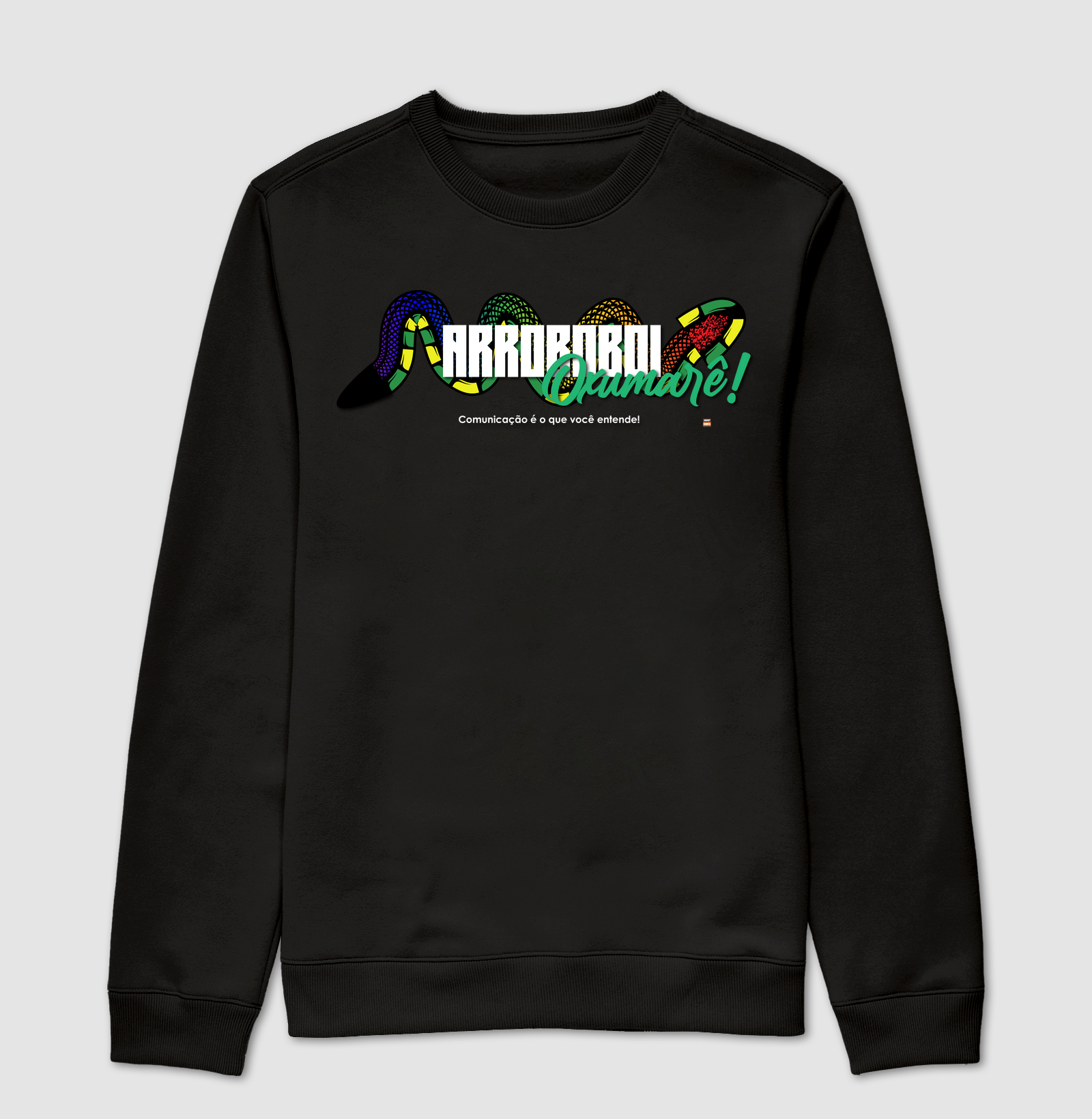 Suéter Moletom "Arroboboi, Oxumarê" Preta - Oxumarê