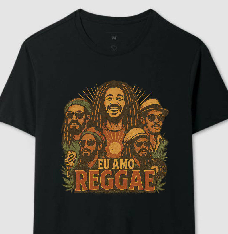 camisa algodão eu amo reggae