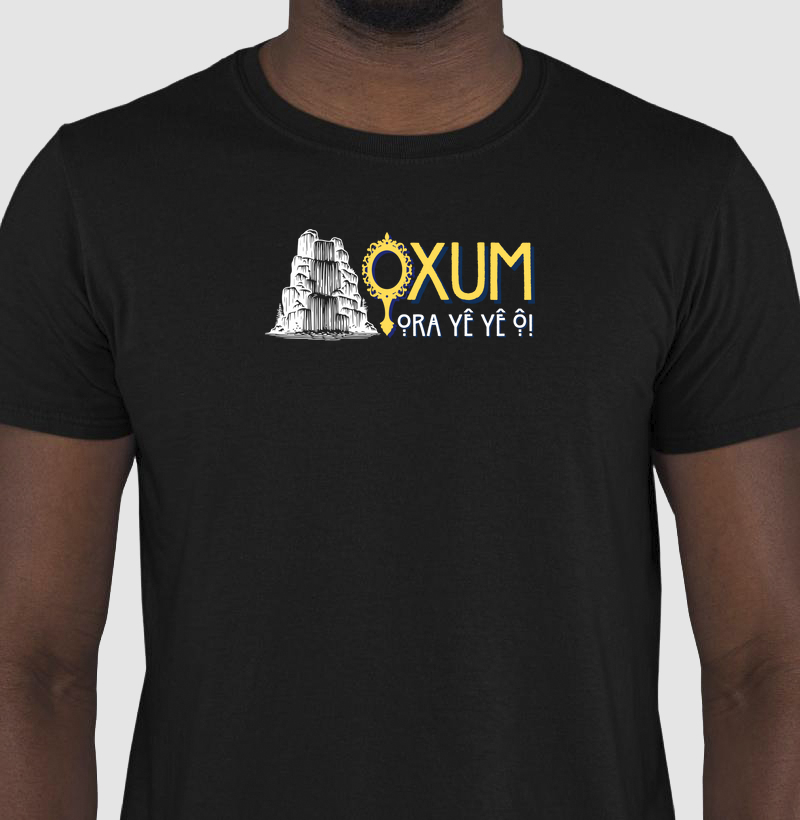 Camiseta Oxum Cachoeira Sombreada Preta Masc.