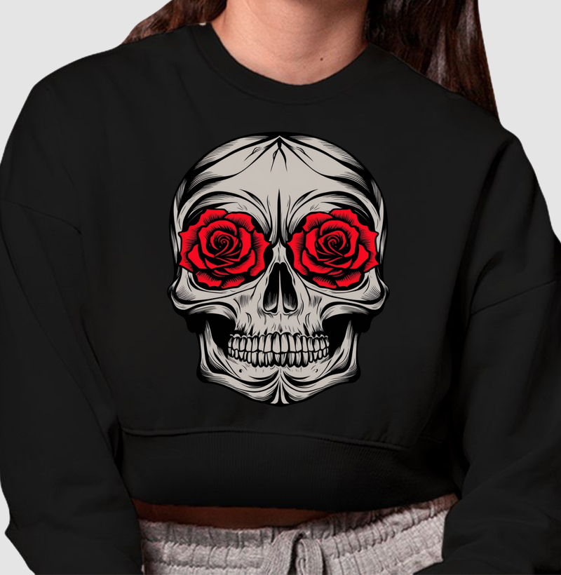Moletom Cropped Skull