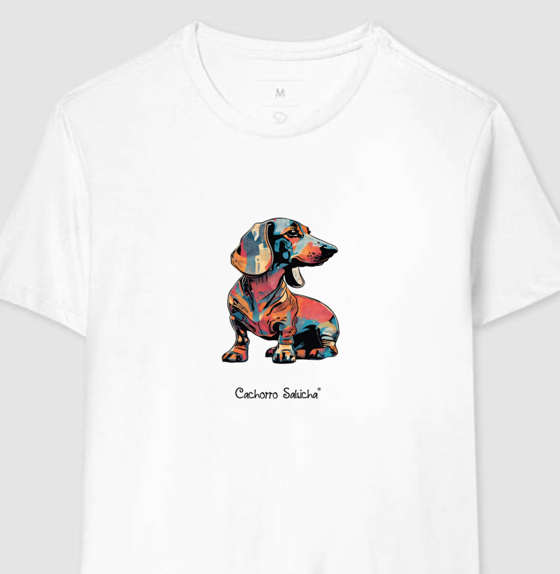 Camiseta Cachorro Salsicha - original art dog solo