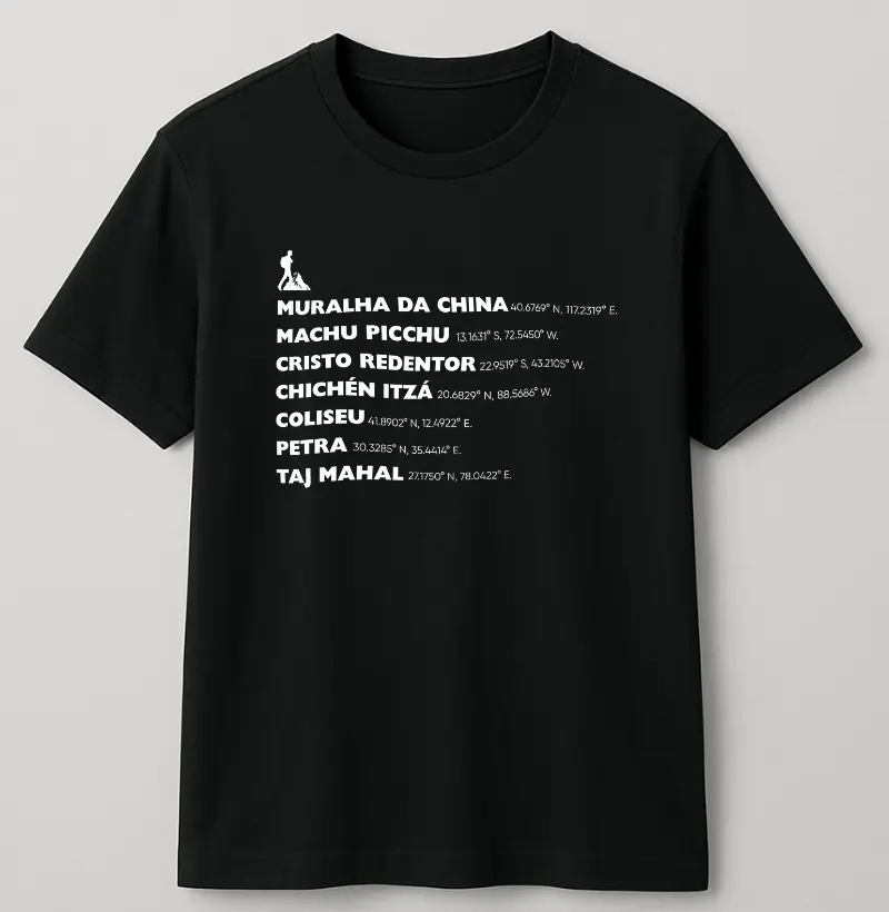 Camiseta Algodão 7 Maravilhas