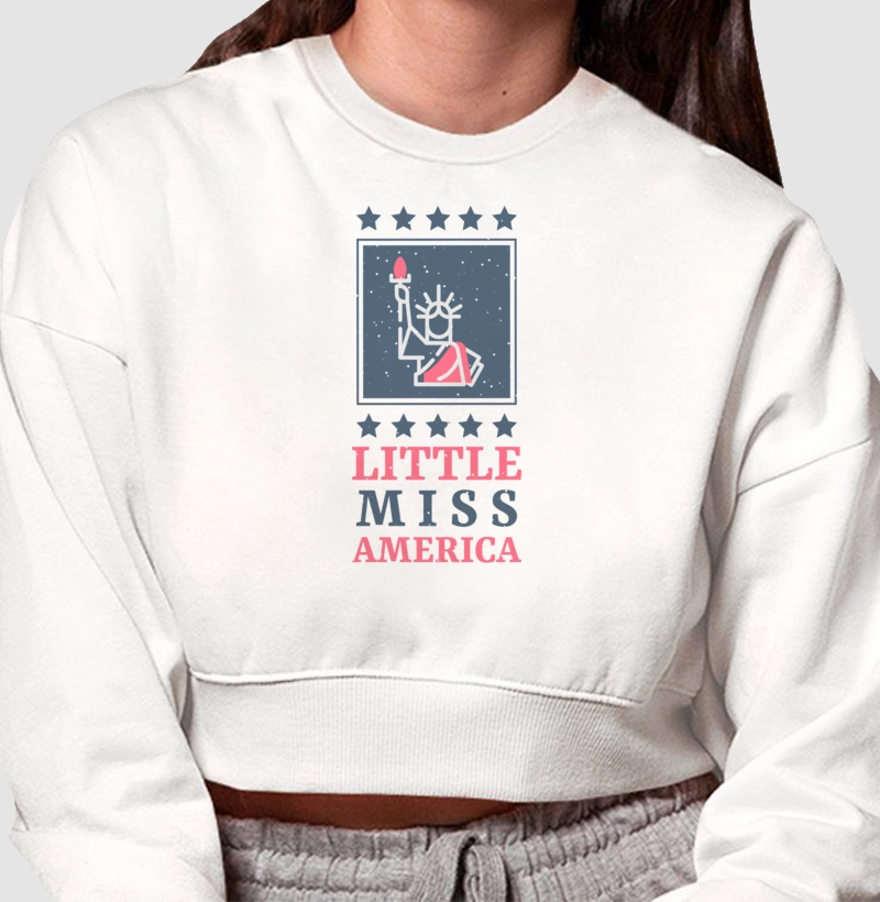Moletom Cropped Little miss american