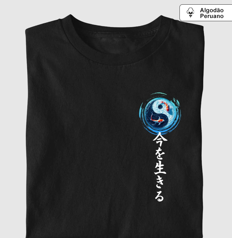 Yin Yang Koi minimal ALGODÃO PERUANO