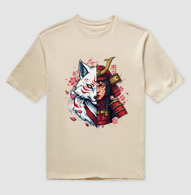 Raposa Kitsune e Samurai Girl - Oversized 