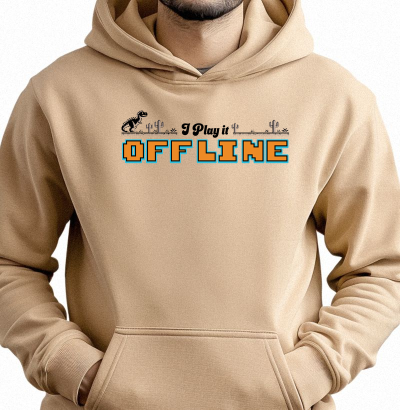 Moletom Slim com Bolso Gamer “I Play It Offline”