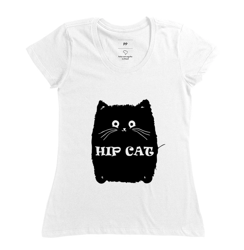 Camiseta Gato Hip Cat Feminina