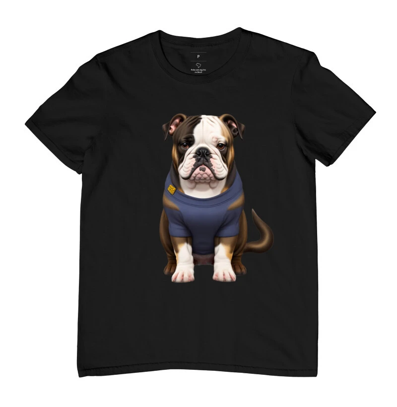 Camiseta Buldogue tricolor de casaco