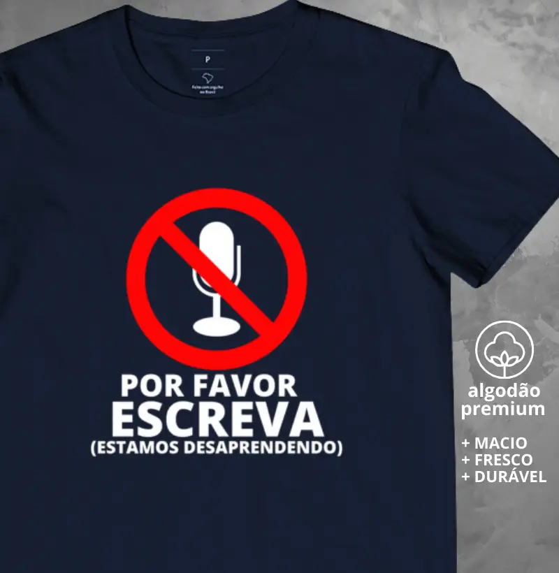 Camiseta Por Favor Escreva