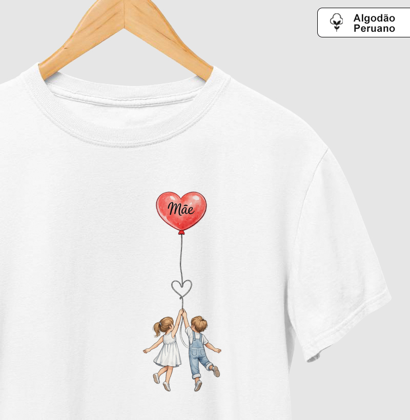 Coração de mãe em aquarela