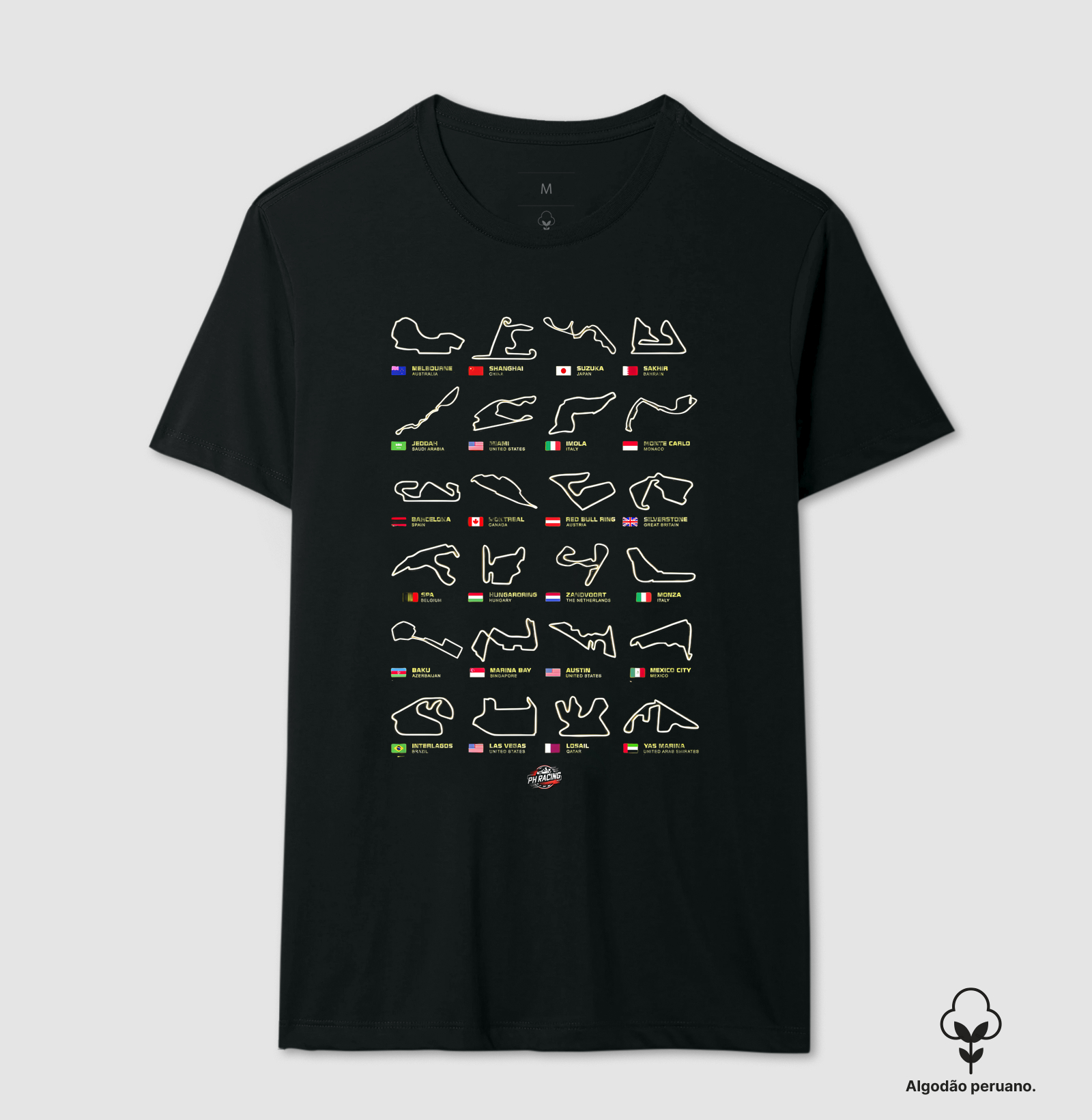 Camiseta Algodão Peruano - PH - Pistas F1