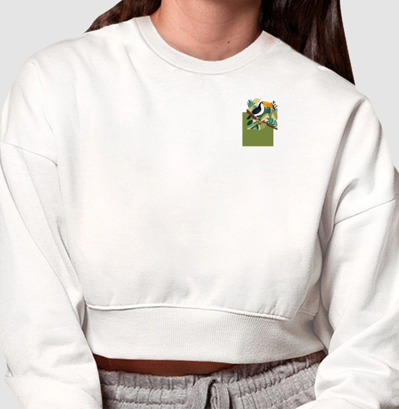 MOLETOM CROPPED TUCANO