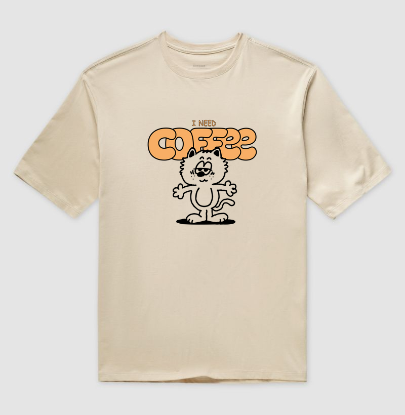 OVERSIZED - Cat - I need coffee