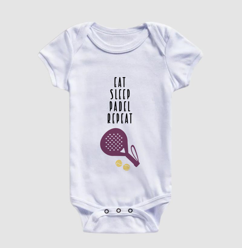 Eat Sleep Padel Repeat raquete e bolinha
