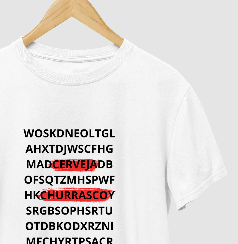 Camiseta Caça-Palavras