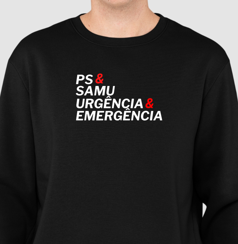 Suéter Moletom - PS & SAMU – Urgência & Emergência