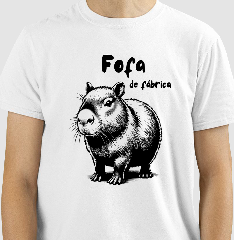 Camiseta Unisex - Capivara Fofa de Fábrica | Vários Tamanhos e Cores
