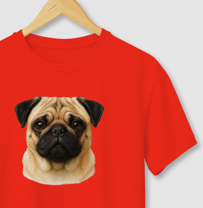 Camiseta Estampa Realista - Pug Boss